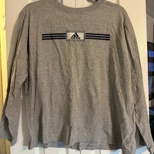 Vintage Adidas 3 Stripe Gray Tee